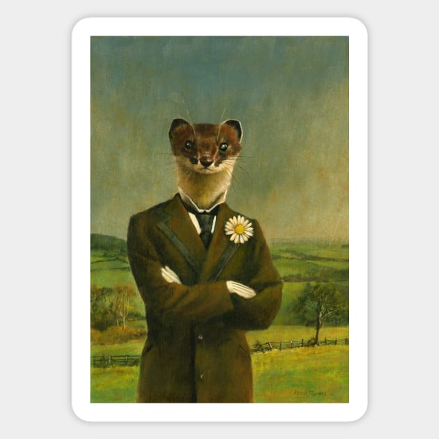 Victorian Stoat Gentleman Sticker by mictomart